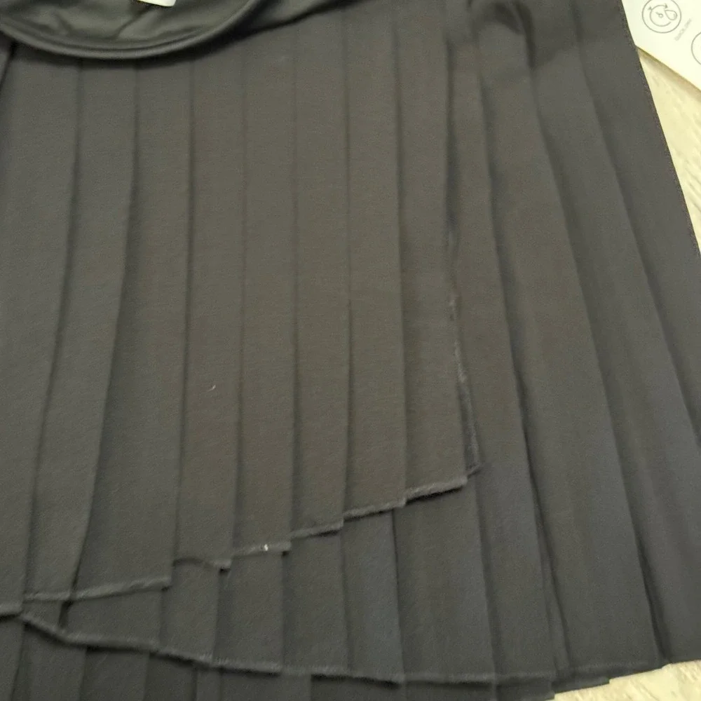 OTOS New York Blk Pleated Tennis Skirt w Built-in Shorts Athletic Activewear L‎